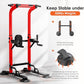 soges Power Tower Pull Up Bar Station, Dip Station for Home Gym, Height Adjustable Heavy Duty Strength Home Training Fitness Workout Equipment