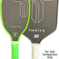 Thrive Pickleball Training Paddle Kit - Includes Trainer Paddle, 3 Fast Hands Mini Pickleballs & Paddle Eraser - T-700 Carbon Fiber, Extra Long Handle, 16mm Core