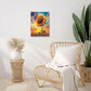 Sunflower Wall Art Canvas Yellow Floral Wall Decor Prints Framed Painting Pictures Gifts Artwork for Bathroom Bedroom Living Dining 16"x20"