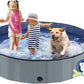 Foldable Dog Bath Swimming Pool 63'' Plastic Kiddie Pool Professional Tub Collapsible Grooming Bathtub for Pets Kids Baby and Toddler, 63 x 12 Inches Gray