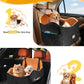 Car Seat Booster for Dog: High-Support Memory Foam Pet Car Seat for Small/Medium Dogs Under 35lbs with Elevated Cushion,Pockets - Detachable Washable Puppy Travel Bed for Driving(Black/Brown)