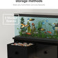 Fish Tank Stand for 5-10 Gallon Fish Tank: Aquarium Stand with Power Outlet - Metal 10 Gallon Tank Stand with Cabinet Drawer Storage for Turtle Tank, Reptile Terrarium (Black, 220LBS Capacity)