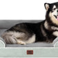 EHEYCIGA Orthopedic Dog Beds for Extra Large Dogs, Waterproof Memory Foam XXL Dog Bed with Sides, Non-Slip Bottom and Egg-Crate Foam Big Pet Couch Bed with Washable Removable Cover, Greyish Green