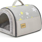 Jiupety Cozy Small Pet Dog House, 2 in 1 Puppy House, S Size for Cat and Puppy, Warm Cave Sleeping Nest for Cats and Dogs, S(15"×12"×11"), Up to 5.5 Lb, Grey