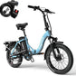 Foldable Electric Bike for Adults, Peak 1000W Brushless Motor 30MPH 70Miles City Commuter Ebike, 48V 20AH Lithium Battery, 20" Fat Tire 7-Speed E-Bicycle with Front Suspension Colourful LCD Display