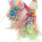 Wontee Bird Toys Colorful Shredding Crinkles Foraging Toys Natural Sola Ball for Parrots Cockatiels Conures Parakeets Budgies Senegal (Sola Ball (2 Pack))