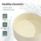 Ceramic Elevated Cat Food and Water Bowl, Kitty Bowl, Raised Cat Dish, Pet Feeder (5.1 in, 2 x Beige + Stand)