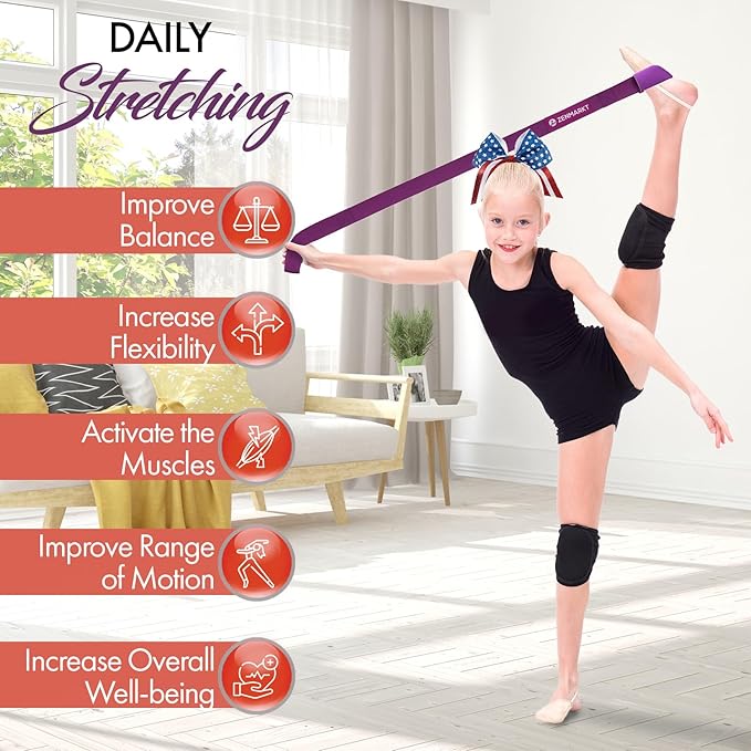 Stretching Strap for Cheer – Flexibility Stunt Strap for Cheerleaders – Durable Cheer Stretching Bands for Improved Flexibility, Range of Motion – Essential Cheer Accessories