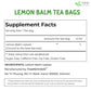 FreshDrinkUS, Premium 120 Lemon Balm Leaf Tea Bags, 100% Natural & Pure from Lemon Balm Leaves. Loose Leaf Lemon Balm Herbal Tea. Lemon Balm Leaf Tea. No Sugar, No Caffeine, No Gluten, Vegan. Lemon Balm Tea