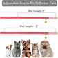 OOPSDOGGY Rolled Leather Cat Collar with Bell - Reflective Kitten Collar with Safety Elastic Strap - Adjustable Small Pet Collars for Boy Girl Cats (Pink)
