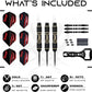 IgnatGames Premium Steel Tip Darts – 3/6/12 Pack Brass Barrels with Aluminum Shafts, 16 GlideXPro Flight Set, Tool Kit & Giftable Case
