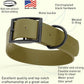 Dogline Biothane Waterproof Dog Collar Strong Coated Nylon Webbing with Black Hardware Odor- Proof for Easy Care Easy to Clean High Performance Fits Small Medium or Large Dogs, Olive Drab Green