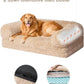 EHEYCIGA Foldable Human Dog Bed, Orthopedic Memory Foam Human Sized Dog Bed, Waterproof Pet Bed for People, Faux Fur Pet Couch for Adult, Camel, 72"x44"x11"
