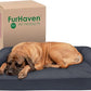 Furhaven Cooling Gel Dog Bed for Large Dogs w/ Removable Bolsters & Washable Cover, For Dogs Up to 125 lbs - Quilted Sofa - Iron Gray, Jumbo Plus/XXL