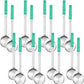 16 Pcs Portion Control Serving Spoons, Restaurant Measuring Serving Ladle Utensils, Portion Control Slotted Scoops for Weight Loss, Solid and Perforated Scoops(Green,4 oz)