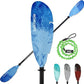 Angler Kayak Paddles Carbon Fiber Shaft and Plastic Blade, Floating Adjustable Fihsing Kayak Oars with Paddle Leash, 230-250cm/90-98 inch