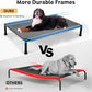 Veehoo Soft Plush Elevated Dog Bed - Raised Pet Bed with Heavy Duty Frame, Non-Slip Silicon Feet, Washable & Breathable Pet Cot, Indoor/Outdoor Use, 41" x 27", Grey, CWC2432A