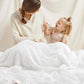 Carriediosa 100% Cotton Muslin Throw Blanket 90" X 90" Queen Size，4-Layers Summer Gauze Throws for Bed Couch，Soft Lightweight Breathable Linen Blankets Bedspread for Adults All Season，White