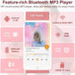 144GB MP3 Player with Bluetooth WiFi, Android 13 OS MP3 MP4 Player with 4" Touchscreen and Speaker, MP3 Music Players with Spotify, Audible, Amazon Music, Play Store (Pink)