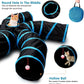 Poen 21 Pcs Cat Tunnel for Indoor Set Collapsible 5 Way Tubes with 20 Pcs Cat Kitten Toys Interactive Feather Toy Mouse Crinkle Balls Tube for Puppy Kitten Rabbit(Blue Black)