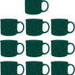 DISCOUNT PROMOS Ceramic Campfire Coffee Mugs 13 oz. Set of 10, Bulk Pack - Perfect for Tea, Espresso, Cappuccino, Hot Cocoa - Green