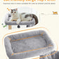 Cat Tree Large Cat Tower Tree 68" Multi-Level Cat Tower for Indoor Cats with Sisal Scratching Posts, Widen Cat Perche, Square Hammock, 2 Widen Condos, Scratching Posts, Light Grey