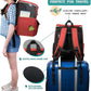 PetAmi Dog Travel Bag Backpack, Airline Approved Dog Bags for Traveling, Puppy Diaper Bag Supplies, Pet Camping Essentials Hiking Accessories Dog Mom Gift, Food Container, Collapsible Bowls, Red