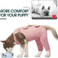 Kuoser Dog Recovery Suit for Back Legs, Thigh Wound Protective Sleeve for Dogs, Dog Recovery Sleeve for Female Male Dogs, Dog Onesie After Surgery Pet Surgical Suit for Spay Neuter, Pink XL