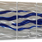 SYGALLERIER Abstract Coastal Metal Wall Art Handcrafted Big 3D Blue and Silver Artwork Modern Sea Waves Pictures Contemporary Sculpture for Living Room Bedroom Bathroom Decor