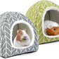 2 Pack Guinea Pig Hideout Bed Rabbit House Cave Accessories Cozy Hide-Out for Bunny Hedgehog Ferret Chinchilla&Other Small Animals