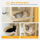 81" Heavy Duty Cat Tree for Large Cats up to 20lbs - Extra Tall Cat Tower with Metal Frame Hammock, 6 Sisal Scratching Posts, 2 Perches - Indoor Cat Furniture for Maine Coon, Big Cats, Beige
