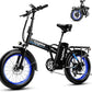 Foldable Electric Bike for Adults, 30+MPH, 48V 20Ah Removable Battery up to 80Miles, 20" Fat Tire Peak 1000W Motor Dirt Ebike Adult Electric Bicycle for City Commute Beach Mountain Adventurous E Bike