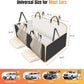 Dog Car Seat Cover for Back Seat, Dog Car Bed Cover with Strong Hard Bottom, Car Back Seat Extender Hammock for Car SUV Truck 4 Panels Beige Color