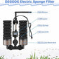 Upgrade Aquarium Electric Power Sponge Filter with Submersible Pump ，Ultra-Quiet Motor with Bio Ceramic Media Balls and 2 Spare Sponge (L for 20-55 Gal)