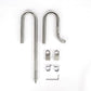 LANDEN 304 Stainless Steel Lily Pipes with Clamps for Rimless Glass Aquarium, Inflow and Outflow Set (Pipe Diameter 16mm)