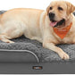 Feandrea Orthopaedic Dog Bed for Large Dogs, Waterproof Dog Sofa Bed with Removable Washable Cover, 42 x 32 x 7 Inches, Slate Gray UPGW253G02