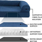 Furhaven Orthopedic Dog Bed for Large/Medium Dogs w/ Removable Bolsters & Washable Cover, For Dogs Up to 55 lbs - Quilted Sofa - Navy (Blue), Large