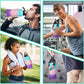 Insulated Stainless Steel Water Bottle - 32/40/64/128 oz Water Bottles with Straw & Spout Lids, Paracord Handle and Carrier Pouch, Workout Water Flask Bottle for Women Men Sport Activities