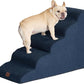 EHEYCIGA Curved Dog Stairs Ramp for High Beds 22.6" H, 5-Step Dog Steps for Small Dogs and Cats, Pet Stairs for High Bed Climbing, Non-Slip Balanced Pet Step Indoor, Navy
