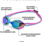 ARENA Unisex Python Racing Swim Goggles for Men and Women Anti-Fog No Leak Max Comfort Dual Strap, Mirror/Non-Mirror Lens