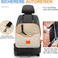 Dog Car Seat for Small Dogs, Memory Foam Booster Dog Seat for Dogs up to 35 lbs, Elevated Pet Car Seat, Travel Safety Pet Seat with Washable Removable Cover, Storage Pockets (Beige)