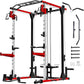 Smith Machine, Power Rack with LAT Pulldown System, Power Cage with Cable System, Squat Rack for Home Gym with Chest Press Machine, Spotter Arms, Leg Curl Attachment and More