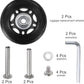 uxcell Replacement Luggage Wheels 60x24mm Suitcase Wheel Repair Kits Include 2 PU Bearing Wheels & Washers, Wrenches & Axle Screw for Trolley Bag, Inline Skate and Caster Board