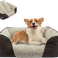 Miguel Washable Dog & Cat Bed with Removable Cushion for Medium & Small Dogs, Easy to Wash Pet Sofa Bed with Side Bolster, Anti-Slip Bottom, Brown, 30 Inch Rectangle