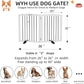 ZJSF Freestanding Panel Dog Gate for Indoor, Doorways,Stairs, or Hallways,Foldable Wooden White Pet Gates for House,Pet Gate for Dogs,Dog Fence, Puppy Gate,Support Feet Included, 32 "Height-2 Panels