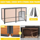 Aivituvin Dog House Outdoor 59" Extra Large Insulated Dog Kennel with Movable Insulation Liner,All-Around Iron Frame