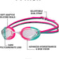 ARENA Unisex Python Racing Swim Goggles for Men and Women Anti-Fog No Leak Max Comfort Dual Strap, Mirror/Non-Mirror Lens