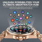 2025 DA GPT Smart Watch, Deep Search, Heart Rate, Blood Pressure, Blood Oxygen, Sleep Monitor, 107 Sports Modes, Waterproof Round Watch, 1.19-inch AMOLED Display, Compatible Android and iOS Gold Metal