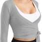 Women Tie Front Shrug Long Sleeve Bolero Cardigan Lightweight Casual Tops