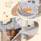 Taoqimiao 66-Inch Cat Tree Cat Tower for Indoor Cats, Plush Multi-Level Cat Condo with 7 Scratching Posts, 2 Perches, 2 Caves, Hammock, 2 Pompoms MS013W Light Gray